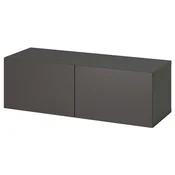 BESTA Regal z vrati, temno siva/Lappviken temno siva, 120x42x38 cm