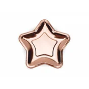 PartyDeco Krožniki Zvezda - rožnato bela barva 18cm