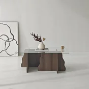 HANAH HOME Sto za dnevnu sobu Canyon Walnut Transparent