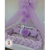 Bubamara037 Pletenica za krevetac, Šestostruka, 120cm, Lavanda