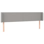 Vidaxl Vzglavje z ušesi svetlo sivo 203x16x78/88 cm blago