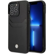 BMW iPhone 14 Pro 6,1 black Leather Card Slot (BMHCP14L22RSEPK)