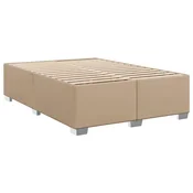 Vidaxl Posteljni okvir kapučino 140x190 cm umetno usnje