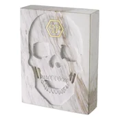 Philipp Plein Luxury Designer Marble Skull Book Decoration 18 x 24 x H. 5.5 cm Skull Marble Sculpture