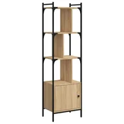 Vidaxl Knjižna omara z vrati sonoma hrast 44,5x30x154,5 cm inž. les