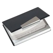 Sigel držalo za vizitke, aluminij/imitacija usnja (20 kos)