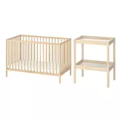 SNIGLAR Set nameštaja za bebe, 2 kom., bukovina, 60x120 cm