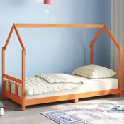 Vidaxl vidaXL Otroški posteljni okvir rjave barve 90x190 cm borov les