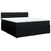 vidaXL vidaXL Box spring postelja z vzmetnico črn 200x200 cm blago, (21305616)