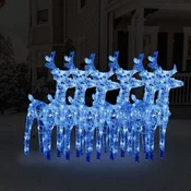 Božicni sobovi 6 kom plavi 240 LED žarulja akrilni