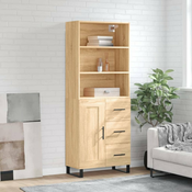 Greatstore Visoka komoda sonoma hrast 69,5x34x180 cm inženirski les