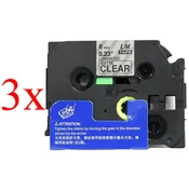 Komplet Brother TZe-M11/TZ-M11/PT/P-Touch 6mm kompatibilni trakovi (3) - črn izpis/mat prozoren trak