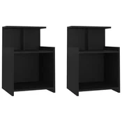 Nocni ormarici 2 kom crni 40 x 35 x 60 cm konstruirano drvo