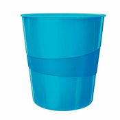 Leitz Koš za odpadke WOW - plastika, modra, prostornina 15 l
