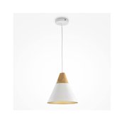 Maytoni P359-PL-01-W - Luster na sajli BICONES 1xE27/60W/230V precnik 22 cm bela/bež