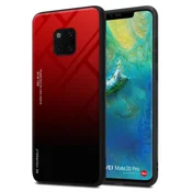 Cadorabo CADORABO Ohišje, združljiv s Huaweijem v rdeči barvi - črni - dvobarvni zaščitni pokrov iz silikona TPU in hrbta iz kaljenega stekla, (20570962)