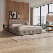 Bessagi Home oblazinjena postelja Julie (180x200cm, predal), svetlo siva