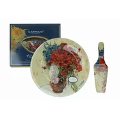 Carmani, dekorativni in uporabni krožnik z lopatico - VAN Gogh/Rdeči maki in marjetice