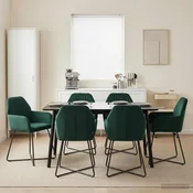vidaXL Jedilni stoli 4 pcs Žamet Temno zelena 55 x 50 x 84 cm