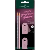 SVINČNIK GRAFITNI FABER-CASTEL SET SPARKLE SLEEVE 4/1 ROZA