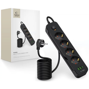 TECH-PROTECT PCL4X3 POWER SOCKET LONG 2 USB  1 TYPE-C  4 SOCKET 200CM BLACK (5906302310593)