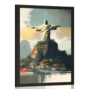 Plakat kip Jezusa v Rio de Janeiru - 30x45 silver