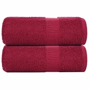 Vidaxl Brisače za goste FROGN 2 kosa bordo 30x50 cm 360 g/m2