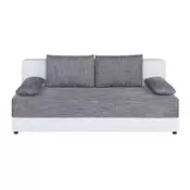 P & B ZOFA S POSTELJNO FUNKCIJO, siva, bela tekstil, leseni material