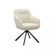 Kremno bel oblazinjen jedilni stol z nasloni za roke Avola – Unique Furniture