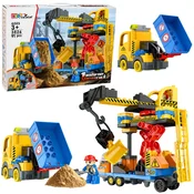 slomart LEAN TOYS gradbena baza z žerjavom in bagerjem - 91 delov