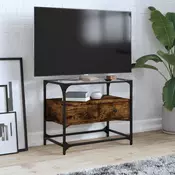 TV ormaric sa staklenom površinom boja hrasta 60x35x51cm drveni