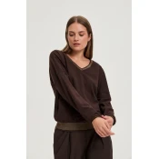 Marisse WOMENS SWEATSHIRT Z-BL-4801 BROWN