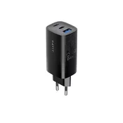 Havit UC20 GaN 65W potovalni polnilnik s 3 izhodi, črn
