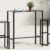 Barski stol crni 100 x 50 x 110 cm od celika obloženog prahom