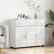 Kreveta s policom FLORIN Visoki sjaj bijela 88,5 x 30,5 x 73 cm