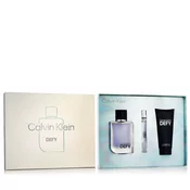 Calvin Klein Defy set: EDT 100 ml + gel za prhanje 100 ml + EDT 10 ml za moške
