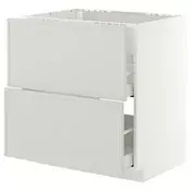 METOD / MAXIMERA Pod.el.za gr.plocu/ug.asp.s fiokom, bela/Aspudden svetlosiva, 80x60 cm