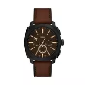 FOSSIL Analogna ura MACHINE  kostanj rjava / črna