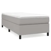 Vidaxl Posteljni okvir z vzmetmi svetlo siv 90x190 cm blago