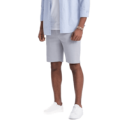 OMBRE Moške hlače SLIM FIT svetlo sive barve MDN124770 S