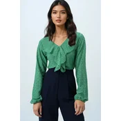 Trend Alaçati Stili Bluza limeta