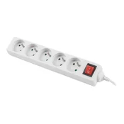 LANBERG Podaljševalni kabel 1,5 m 5X klasična vtičnica s stikalom bakren kabel bele barve