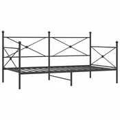 Vidaxl Dnevna postelja brez ležišča Black 100x190 cm Steel