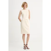 Calvin Klein Cocktail obleka LV044F018G Bež Slim Fit
