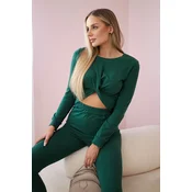 Set with ruffles on a green blouse