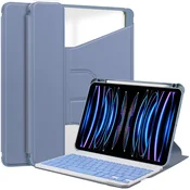 INF 360° vrtljivo stojalo Bluetooth etui s tipkovnico za iPad Air 11 (2024/2025) - sivka vijolična, (5000080203)