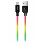 ColorWay podatkovni kabel Usb/ Usb-C/ 1m/ 2,4A/ Multicolor