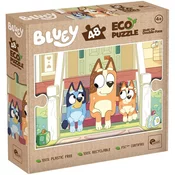 Bluey kužki na stopnicah 2 v 1, 48-delni Eco mini puzzle in pobarvanka 35x25 cm - Lisciani
