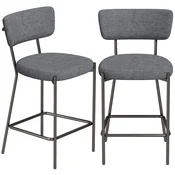 HOMCOM HOMCOM barski stol poliester, kovina 53D x 49Š x 93V cm Siv, (5000242626)