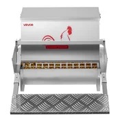 VEVOR Samodejni hranilec za piščance s pedalom 48-54x425x28 cm srebrne barve